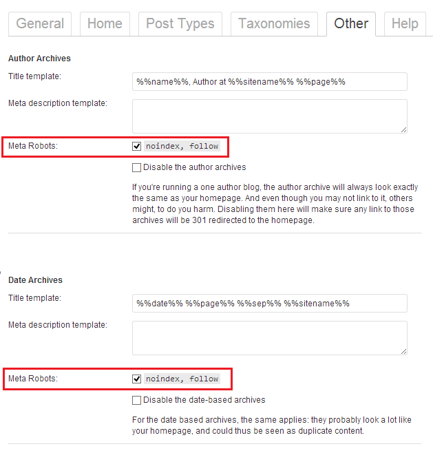 wp seo no other
