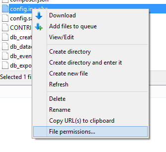 phpMyAdmin ftp File pemissions