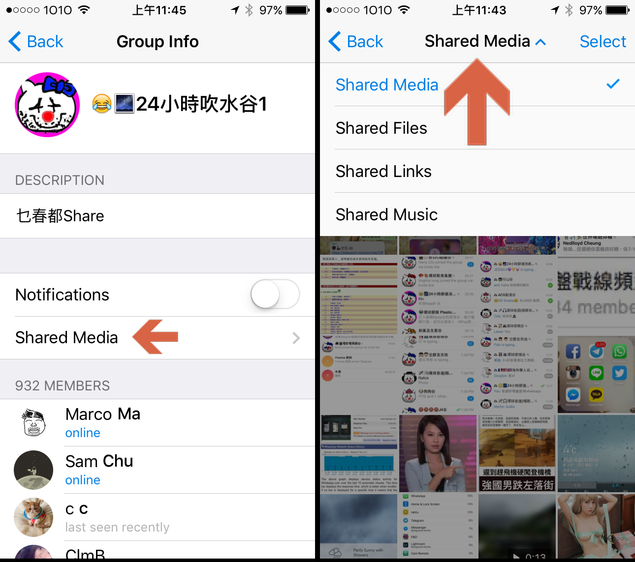 Telegram found media