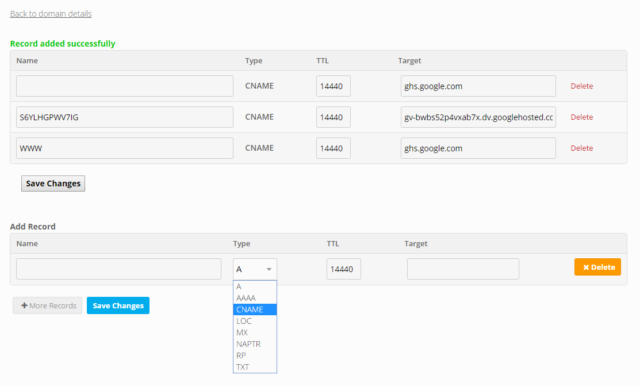 blogspot custom domain