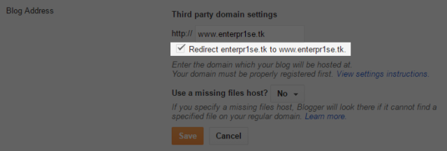 blogspot custom domain