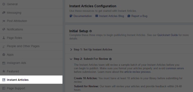wordpress setup facebook instant article