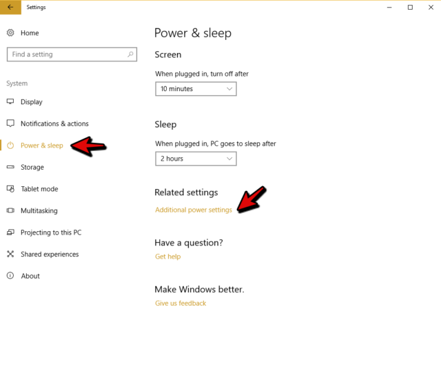 wol additional power settings